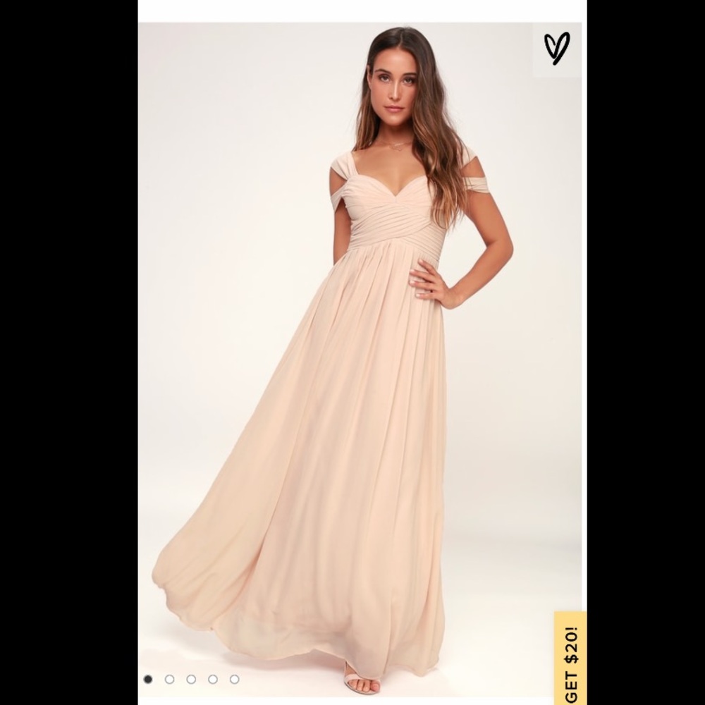 Lulu’s Make me move blush pink maxi dress XL